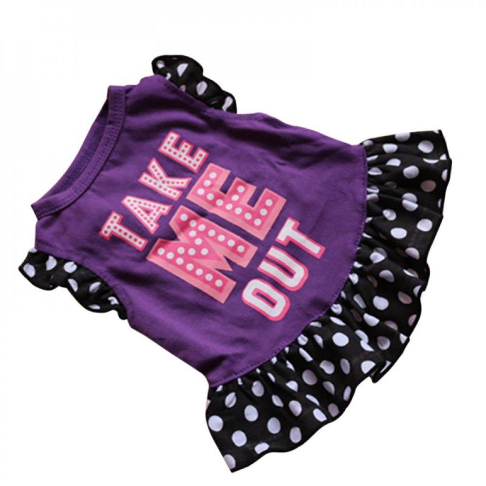 Promotion Clearance!Small Dog Summer Dresses Vest Top Clothes Puppy Pet Dress Skirt Coat Apparel Pets Cats Girl Dog Shirts Animals & Pet Supplies > Pet Supplies > Cat Supplies > Cat Apparel EleaEleanor M Purple 