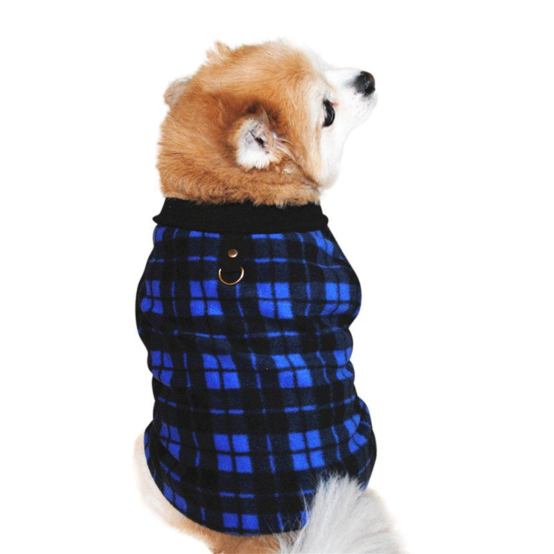 Dog Sweater, Soft Fleece Vest with Leash Ring Pullover Jacket Winter Pet Dog Clothes for Puppy Small Dog Cat Teddy Chihuahua Yorkshire for Christmas Animals & Pet Supplies > Pet Supplies > Cat Supplies > Cat Apparel Vicooda S Blue 