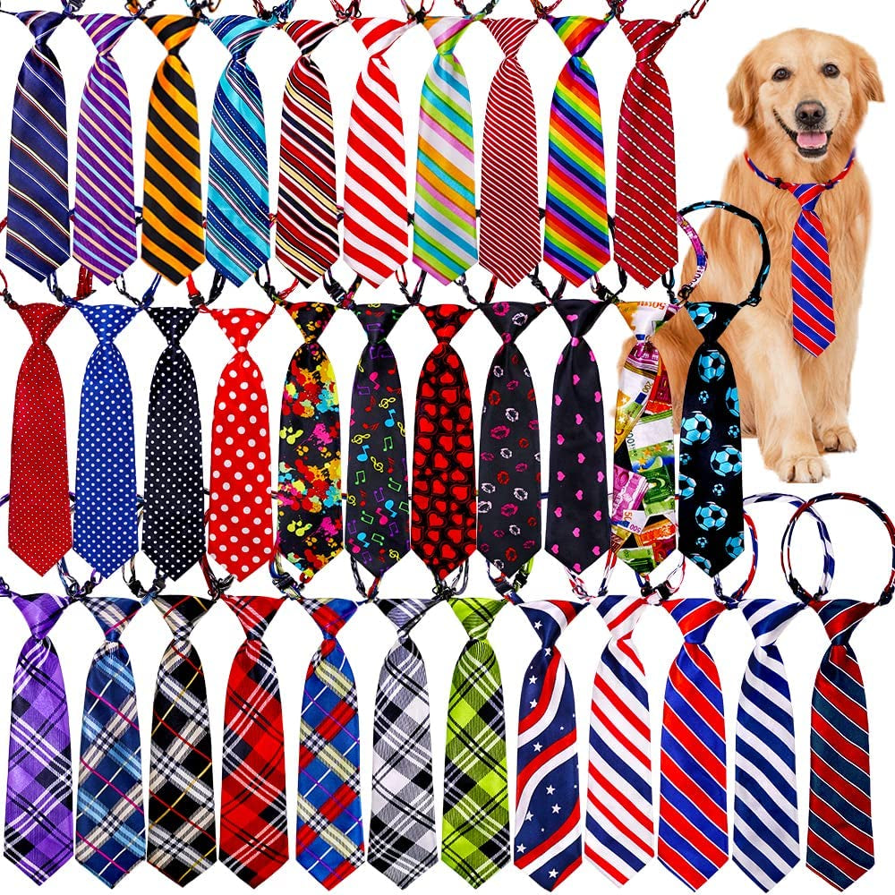 Mruq Pet 30Pcs Large Dog Ties, Bulk Dog Neck Ties for Medium Large Dogs, Mix Adjustable Big Dog Collar Grooming Ties, Dog Ties for Daily Wearing Holiday Birthday Dog Neck Accessories Animals & Pet Supplies > Pet Supplies > Dog Supplies > Dog Apparel Mruq pet L/XL Large Dog Neck Ties  