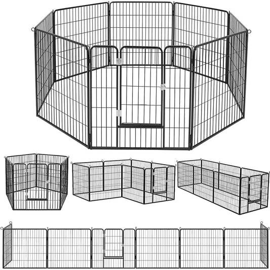 Vitesse Bold Dog Playpen for Outdoor, 24''/30''/40'' Height Metal Puppy Dog Fence Indoor Outdoor,Pet Exercise Pen for Rv,Camping,Yard Animals & Pet Supplies > Pet Supplies > Dog Supplies > Dog Kennels & Runs Vitesse 32"  