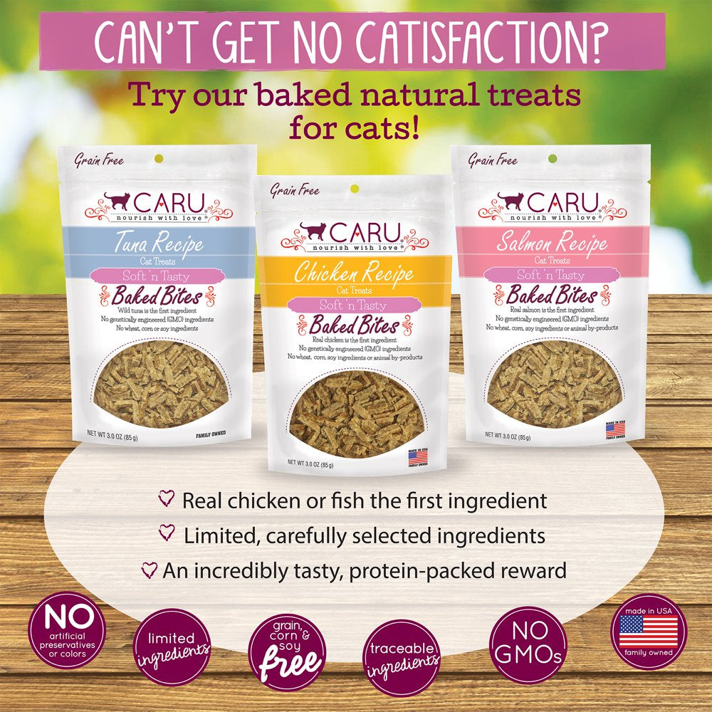 Caru Soft 'N Tasty Tuna Recipe Baked Bites Cat Treats - 3.0 Oz Animals & Pet Supplies > Pet Supplies > Cat Supplies > Cat Treats Caru Pet Food Company   