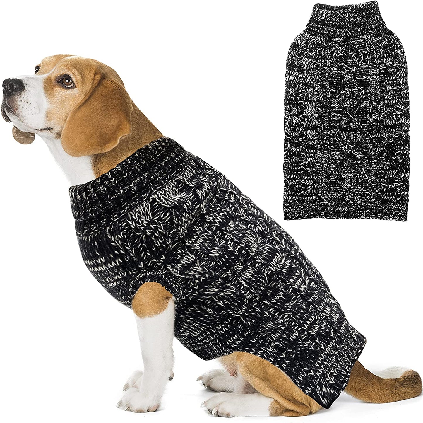 IPRAVOCI Dog Sweater for Small Medium Large Dog - Reflective Warm Fleece Knitwear Pullover Dog Clothes for Winter Fall Animals & Pet Supplies > Pet Supplies > Dog Supplies > Dog Apparel IPRAVOCI M: neck 13"-15" chest 21"-24"  