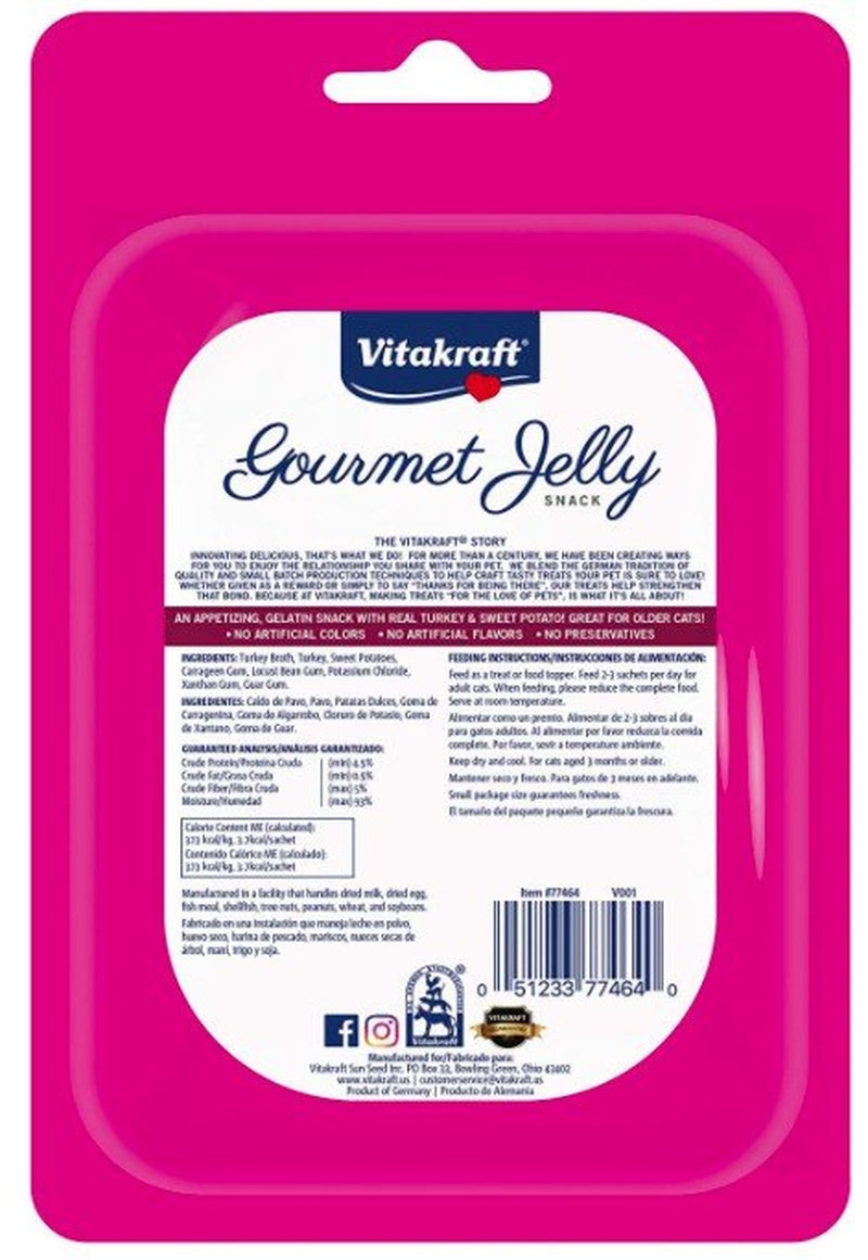 Vitakraft Gourmet Jelly Cat Treat with Turkey and Sweet Potato Animals & Pet Supplies > Pet Supplies > Cat Supplies > Cat Treats Vitakraft   