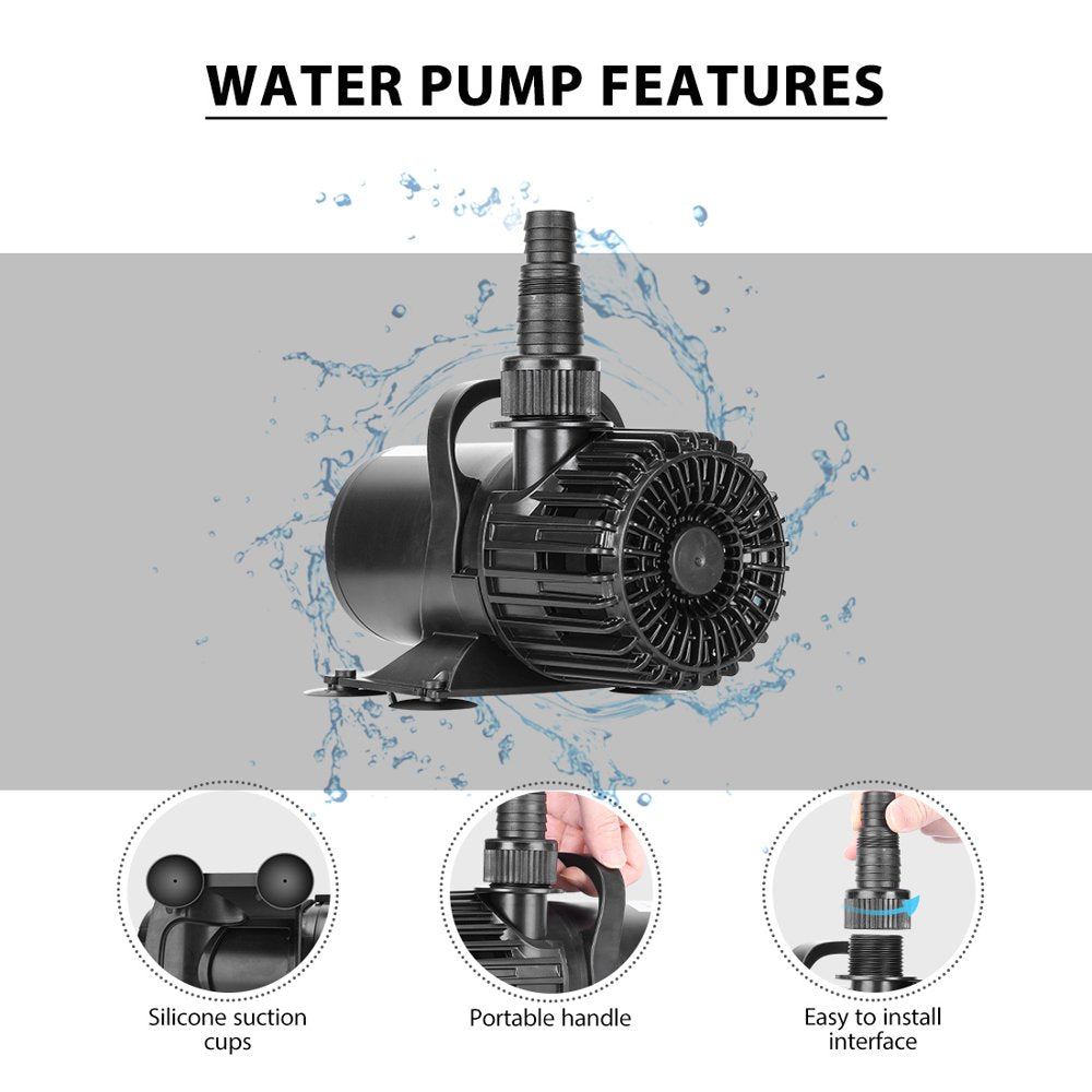 VIVOHOME Electric 100W 1600GPH Submersible Water Pump for Koi Pond Pool Waterfall Fountains Fish Tank and Aquarium Animals & Pet Supplies > Pet Supplies > Fish Supplies > Aquarium & Pond Tubing VIVOHOME   