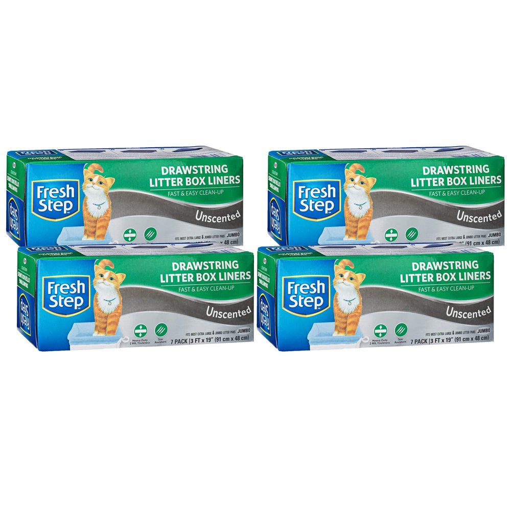 Fresh Step Drawstring Large Litter Box Liners, Heavy Duty Liners for Cat Litter Box, Scented &Amp; Unscented Available, Quick &Amp; Easy Cleanup 28 Count Jumbo - Unscented Animals & Pet Supplies > Pet Supplies > Cat Supplies > Cat Litter Box Liners Fresh Step   