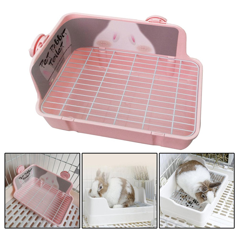 Rabbit Litter Box, Potty Trainer Corner Tray Bedding Cage Stable Portable Cleaning Toilet Chinchilla Small Animal Squirrel Hamster , Pink Animals & Pet Supplies > Pet Supplies > Small Animal Supplies > Small Animal Bedding perfeclan   