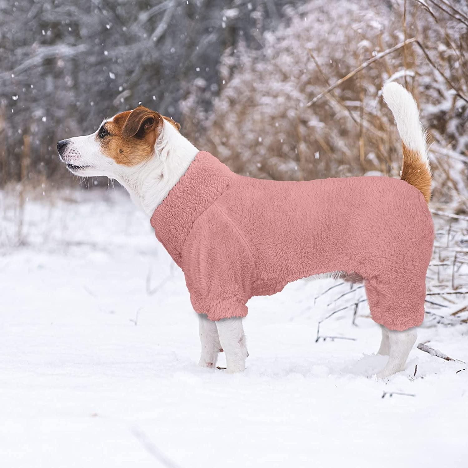 Fuzzy Dog Pajamas Turtleneck Dog Clothes Warm Soft Cozy Lightweight Dog Pjs Dog Sweaters for Small Dogs(Pink-Xs) Animals & Pet Supplies > Pet Supplies > Dog Supplies > Dog Apparel Stpiatue   