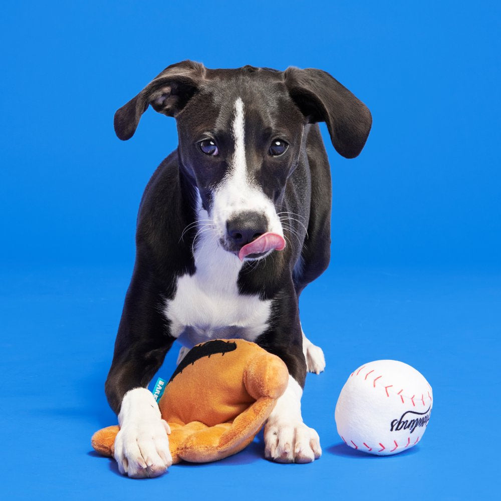 BARK Growlings Baseball Glove & Ball - Yankee Doodle Dog Toy, Multi-Part Toy with 2 Toys in 1 Animals & Pet Supplies > Pet Supplies > Dog Supplies > Dog Toys BARK   