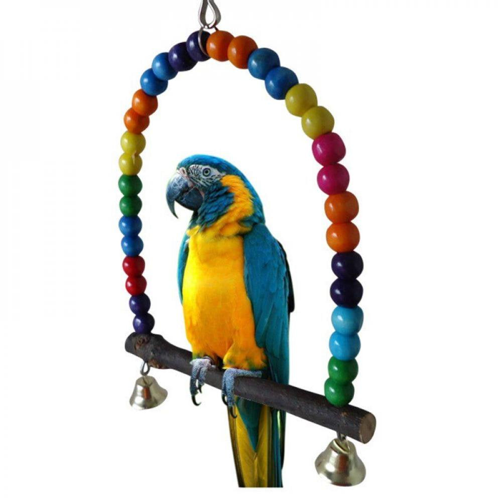 Colorful Parrot Swing Bird Cage Toy Guards Cockatiel Swings 1Pcs Bite Toy Swing Stand Stand Bar Climbing Ladder Color Random Animals & Pet Supplies > Pet Supplies > Bird Supplies > Bird Toys Truelife   