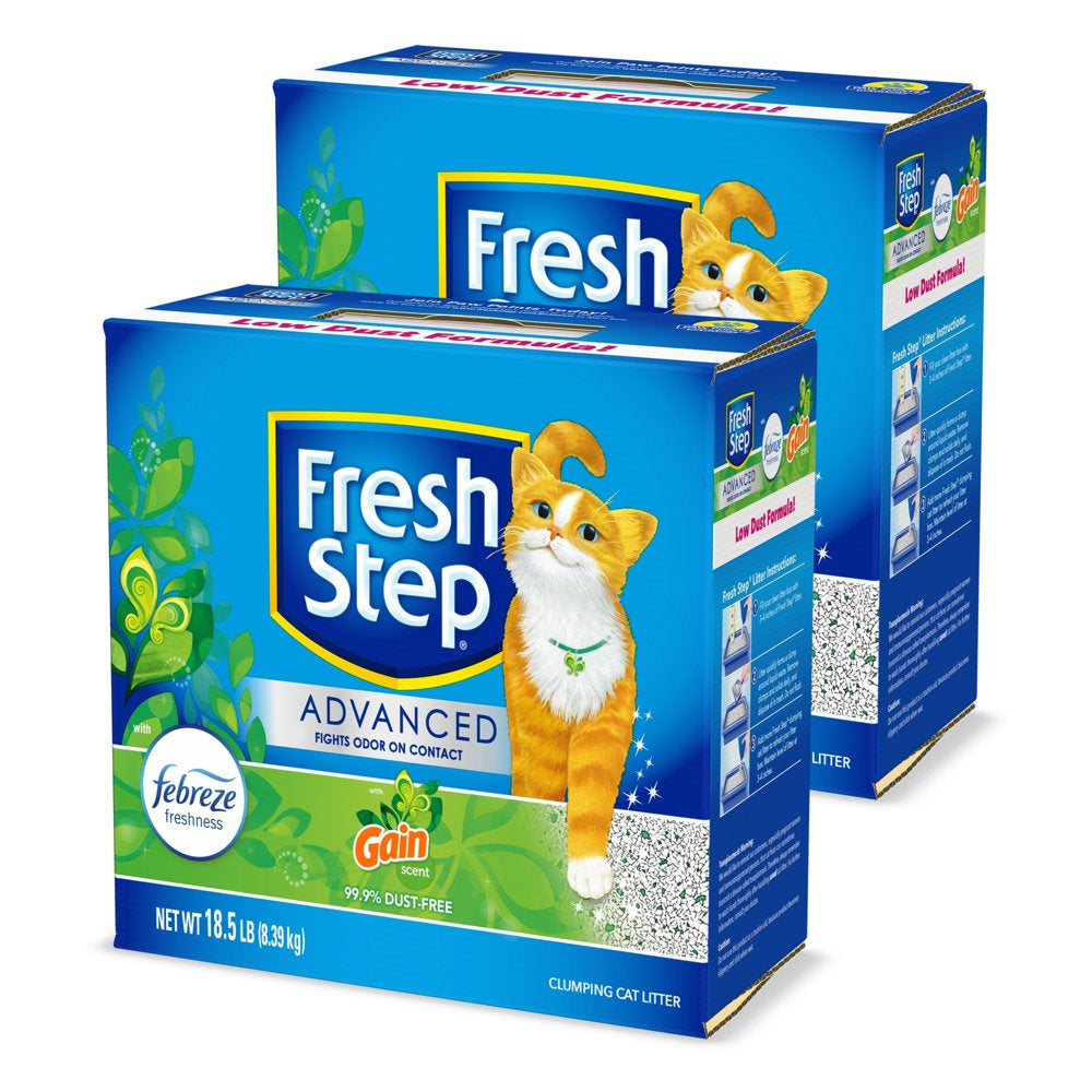 Fresh Step Advanced Clumping Cat Litter, Gain Scent, 99.9% Dust-Free, 2 Pack of 18.5 Lb Boxes Animals & Pet Supplies > Pet Supplies > Cat Supplies > Cat Litter The Clorox Company   