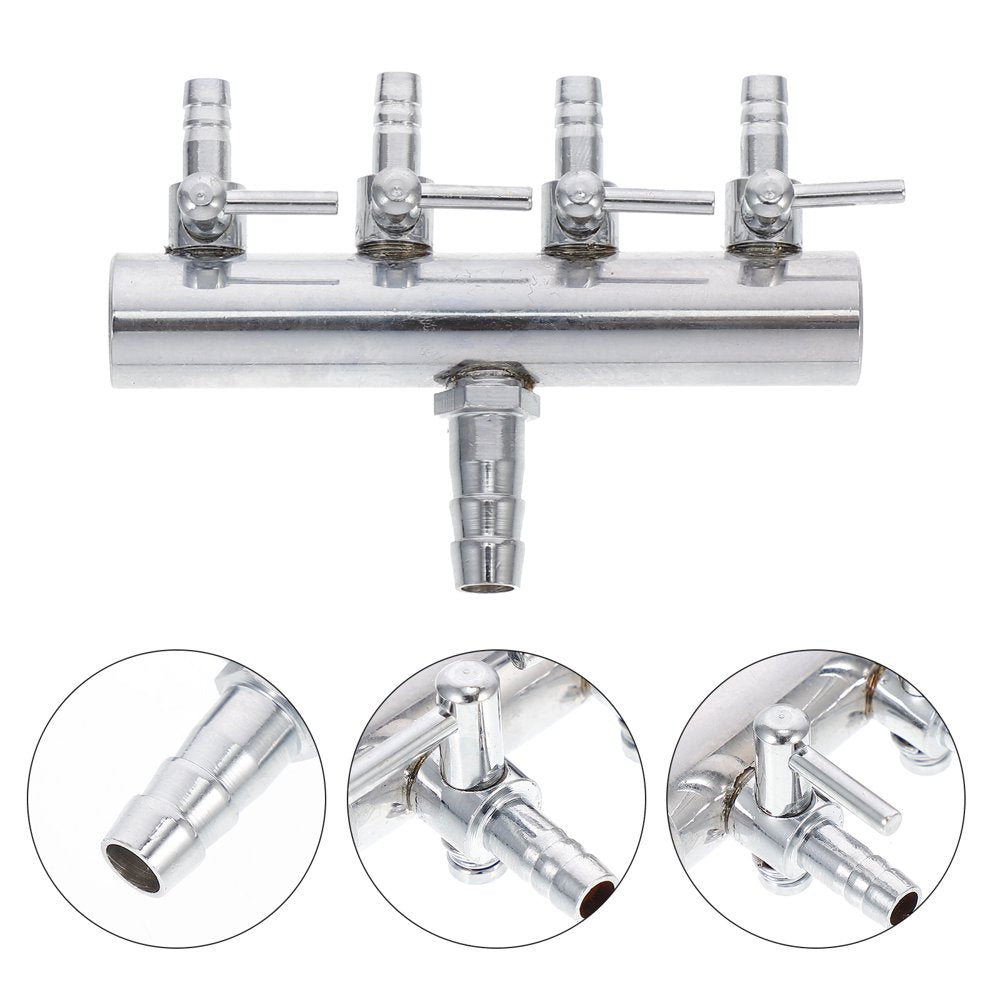 NUOLUX 4 Ways 8 to 4MM Stainless Steel Aquarium Outlet Inline Air Pump Flow Lever Control Manifold Splitter Switch Tap Oxygen Tube Distributor Silver Animals & Pet Supplies > Pet Supplies > Fish Supplies > Aquarium & Pond Tubing NUOLUX   