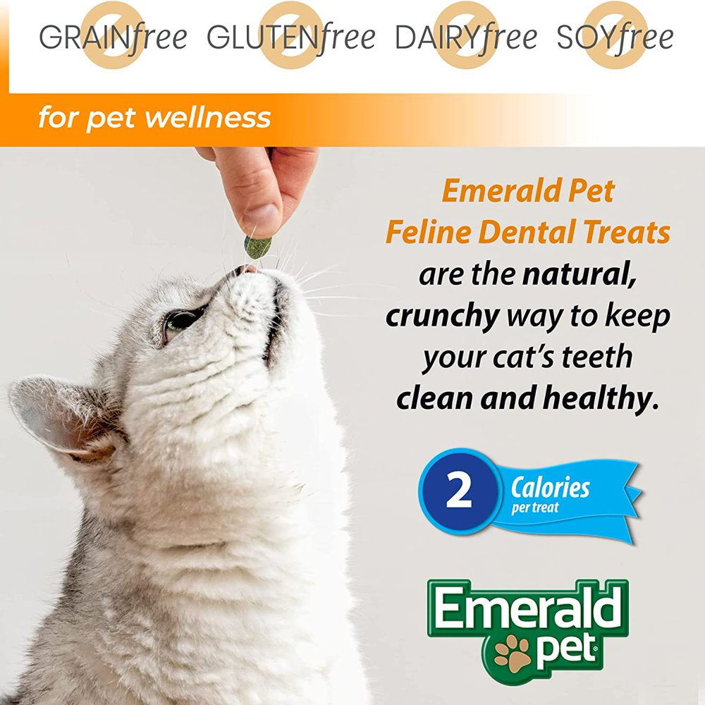 Feline Dental Treats — Tasty and Crunchy Cat Dental Treats Grain Free — Natural Dental Treats to Clean Cat Teeth, Freshen Cat Breath, and Reduce Plaque and Tartar Buildup — Catnip Treats, 11 Oz Animals & Pet Supplies > Pet Supplies > Cat Supplies > Cat Treats Emerald Pet   