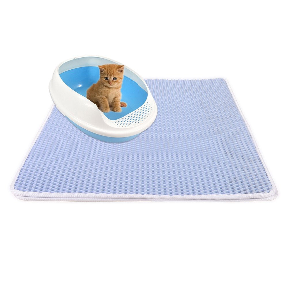 Double-Layer Cat Litter Mat, Kitty Litter Trapping Mat, Litter Box Rug Carpet, Honeycomb Double Layer, Urine Waterproof, Easy Clean, Scatter Control, Litter Trapper Catcher, Washable, for Floor Animals & Pet Supplies > Pet Supplies > Cat Supplies > Cat Litter Box Mats LINKABC   