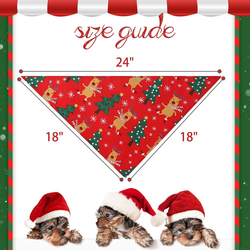 Christmas Dog Bandana 4 Pack Pet Doggy Triangle Scarf Bibs Kerchief Accessories with Christmas Element Patterns for Dogs and Cats Animals & Pet Supplies > Pet Supplies > Dog Supplies > Dog Apparel BBPET   