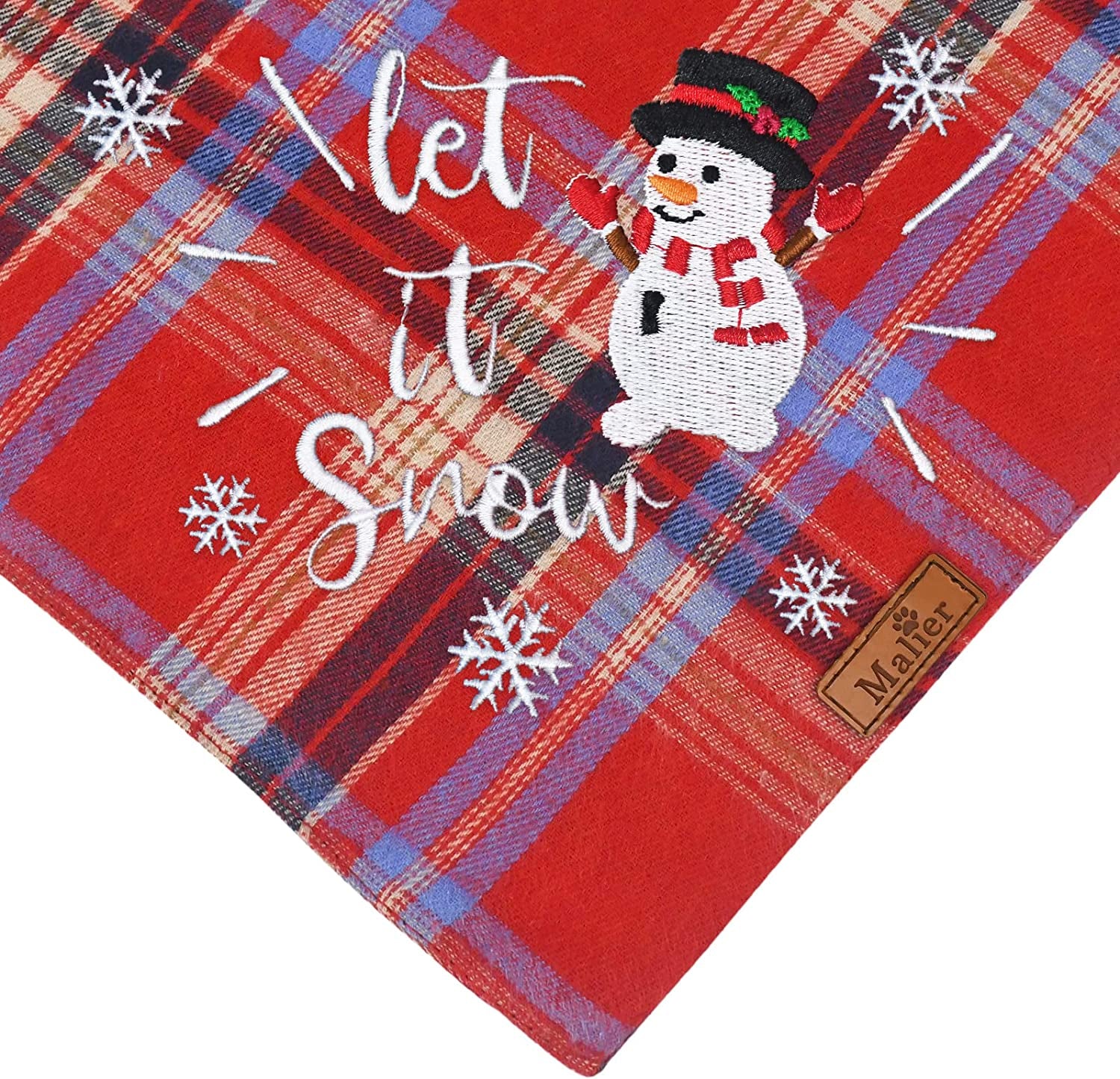 Malier Dog Christmas Bandana Reversible Embroidered Dog Bandana Classic Buffalo Plaid Pet Dog Scarf Multiple Sizes Dog Pet Triangle Bibs Kerchief for Small Medium Large and Extra Large Dogs Cats Pets Animals & Pet Supplies > Pet Supplies > Dog Supplies > Dog Apparel Malier   