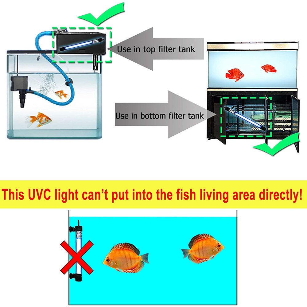 Aquarium Clean Light Submersible Waterproof Lamp Water Clean Green Algae Clear for Fish Tank Pond 11W (HUV-11) Animals & Pet Supplies > Pet Supplies > Fish Supplies > Aquarium Lighting Coospider   