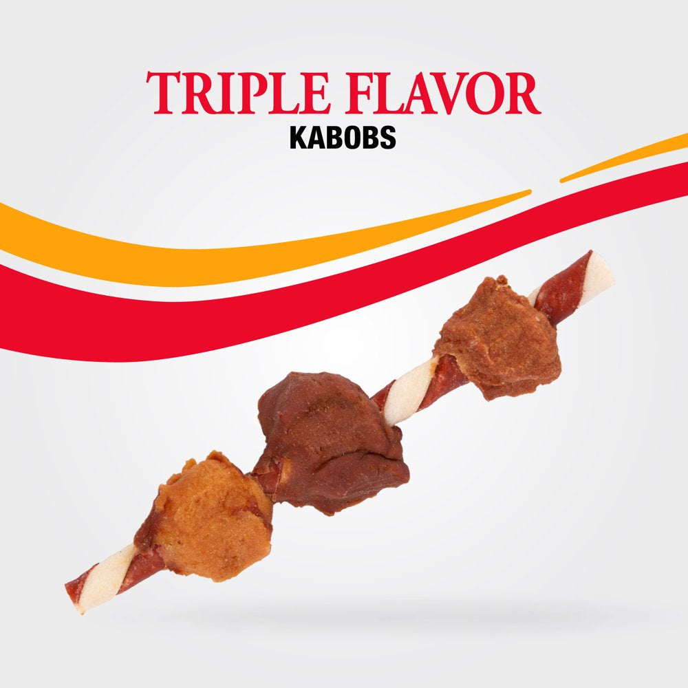 Good 'N' Fun Triple Flavor Kabobs Rawhide Dog Chews, 24 Oz. (36 Count)