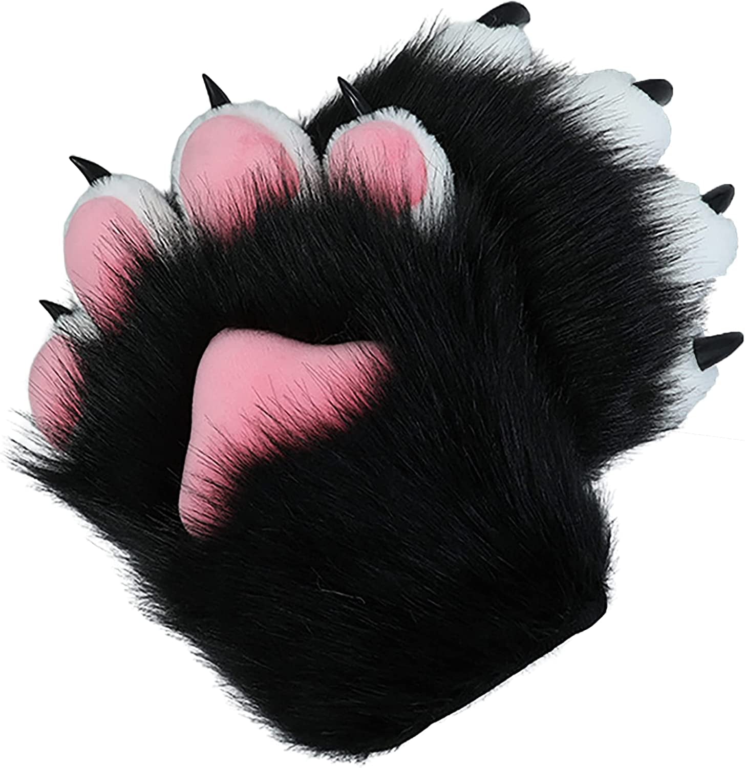 BNLIDES Cosplay Animal Cat Wolf Dog Fox Paws Claws Gloves Costume Accessories for Adults (White) Animals & Pet Supplies > Pet Supplies > Dog Supplies > Dog Apparel BNLIDES White-black  