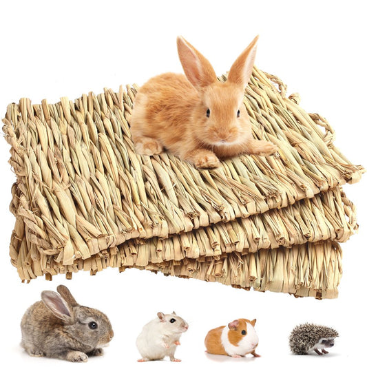 Lotfancy 3 Pack Grass Mat for Rabbits Bunny, Woven Hay Mat for Small Animals Animals & Pet Supplies > Pet Supplies > Small Animal Supplies > Small Animal Bedding LotFancy   