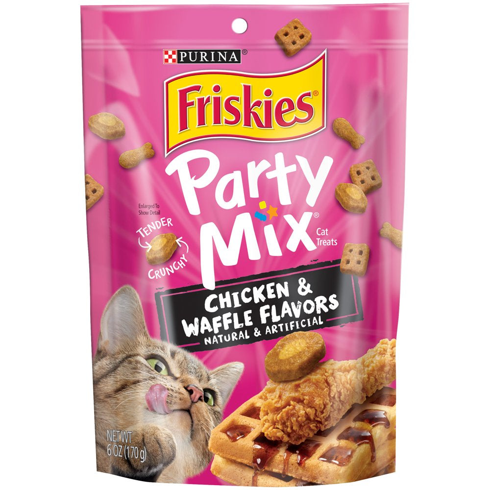 Friskies Cat Treats, Party Mix Chicken & Waffle Flavors, 6 Oz. Pouch Animals & Pet Supplies > Pet Supplies > Cat Supplies > Cat Treats Nestlé Purina PetCare Company 6 oz. 1 