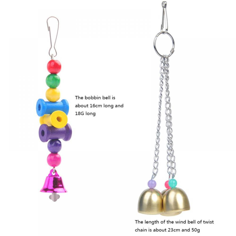 Bird Toys Parrot Swing Toys - Chewing Hanging Bell Pet Birds Cage Toys Suitable for Small Parakeets, Conures, Love Birds, Cockatiels, Macaws, Finches, Style A Animals & Pet Supplies > Pet Supplies > Bird Supplies > Bird Toys MELLCO   