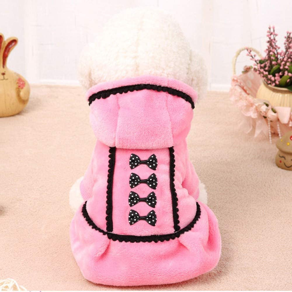 Pet Costume Apparel Clothes Jacket Puppy Dog Coat Supplies Winter Pet Clothes Plush Dog Animals & Pet Supplies > Pet Supplies > Dog Supplies > Dog Apparel Howstar Z1-Pink Large 