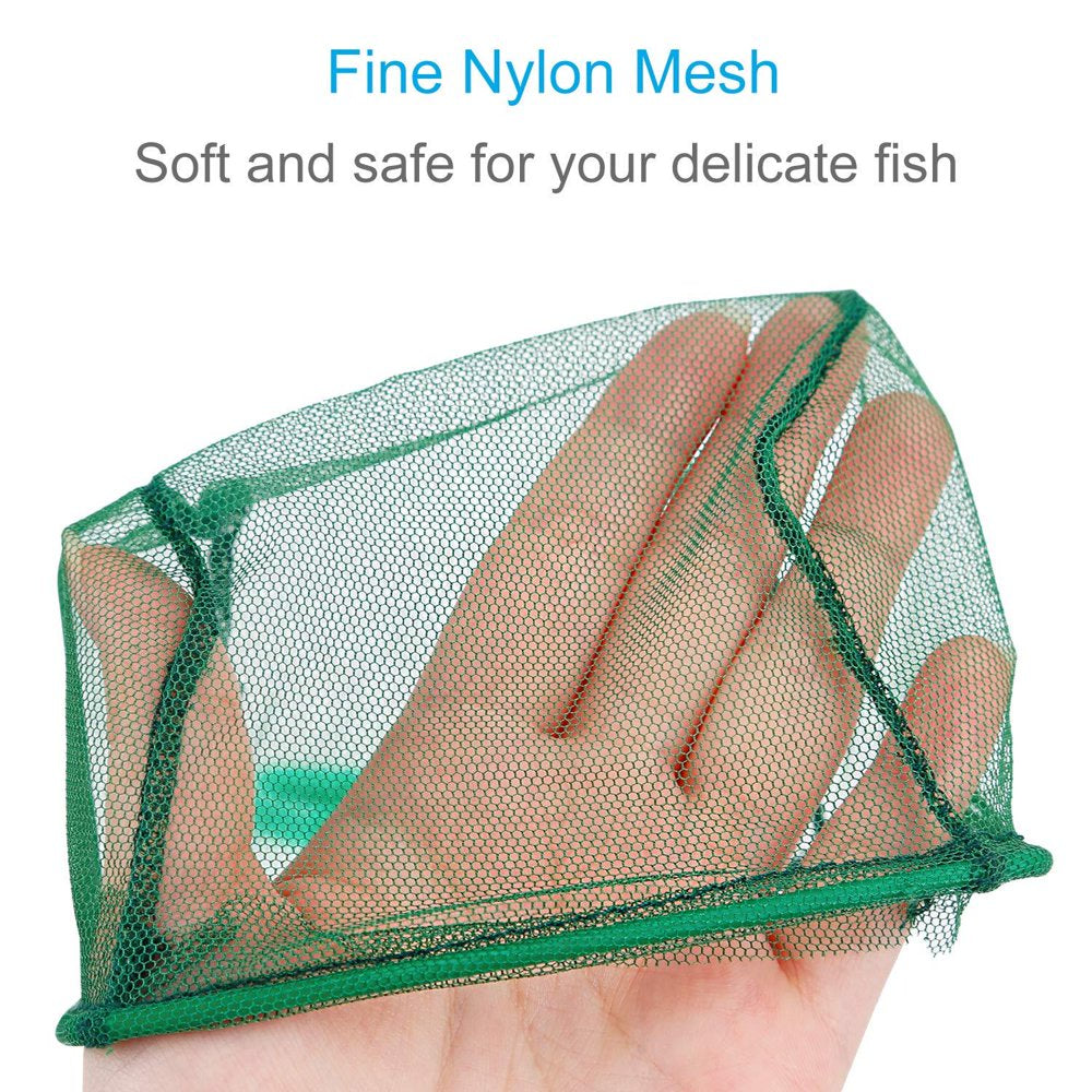 Pawfly 4 Inch Aquarium Net Fine Mesh Small Fish Catch Nets with Plastic Handle - Green 1 Pack Animals & Pet Supplies > Pet Supplies > Fish Supplies > Aquarium Fish Nets Pawfly   