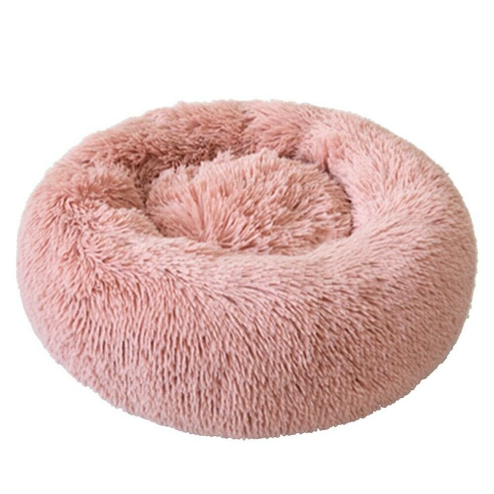 Round Plush Pet Bed for Dogs & Cats,Fluffy Soft Warm Calming Bed Sleeping Kennel Nest Animals & Pet Supplies > Pet Supplies > Cat Supplies > Cat Beds source max 16" Pink 