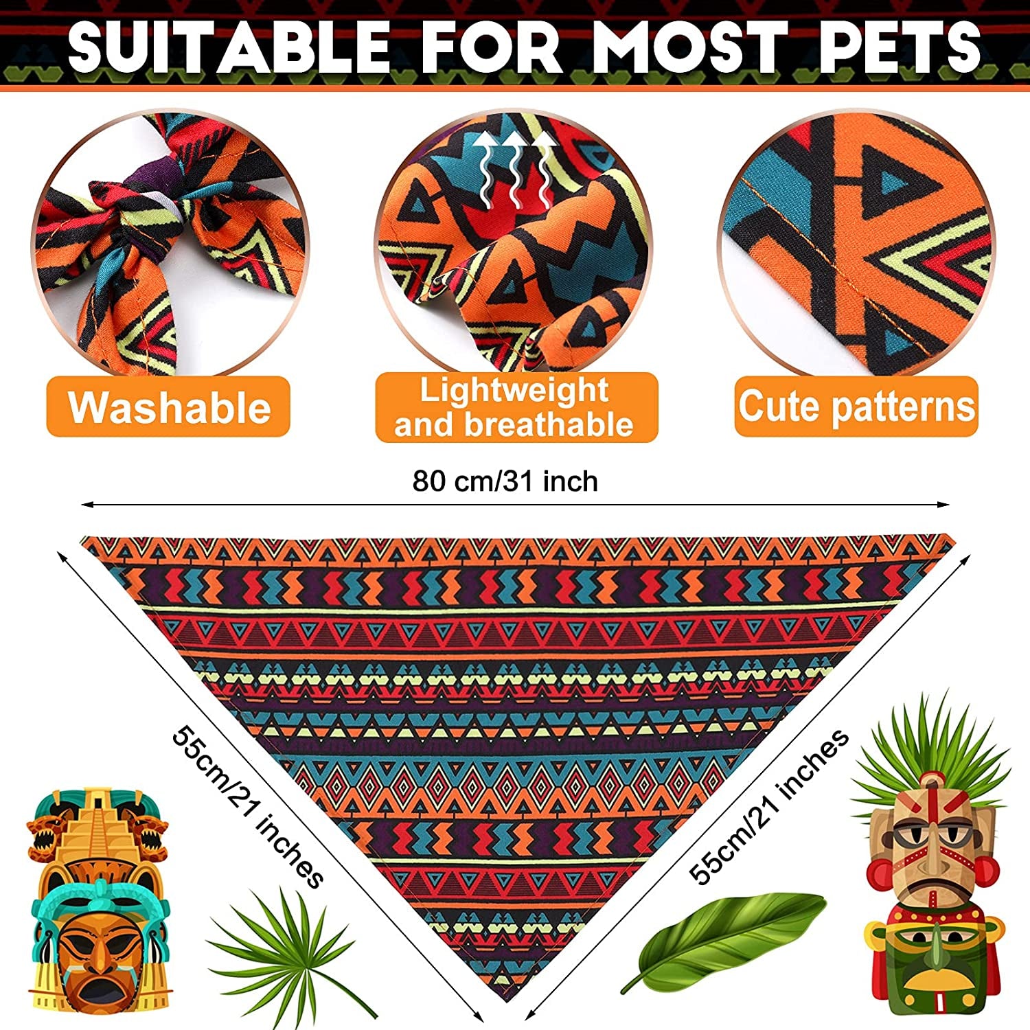 6 Pieces Aztec Mexico Dog Bandana Tribal Pattern Pet Triangle Bib Dog Scarf Accessories for Dogs Cats Pets (Large) Animals & Pet Supplies > Pet Supplies > Dog Supplies > Dog Apparel Weewooday   