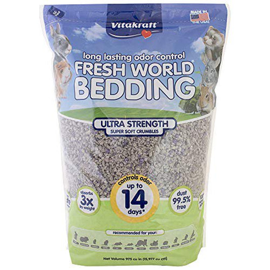 Vitakraft Fresh World Ultra Strength Paper Bedding & Litter for Small Animals and Birds, 975 Cubic Inches (16 L), Gray, 34753 Animals & Pet Supplies > Pet Supplies > Small Animal Supplies > Small Animal Bedding Vitakraft   