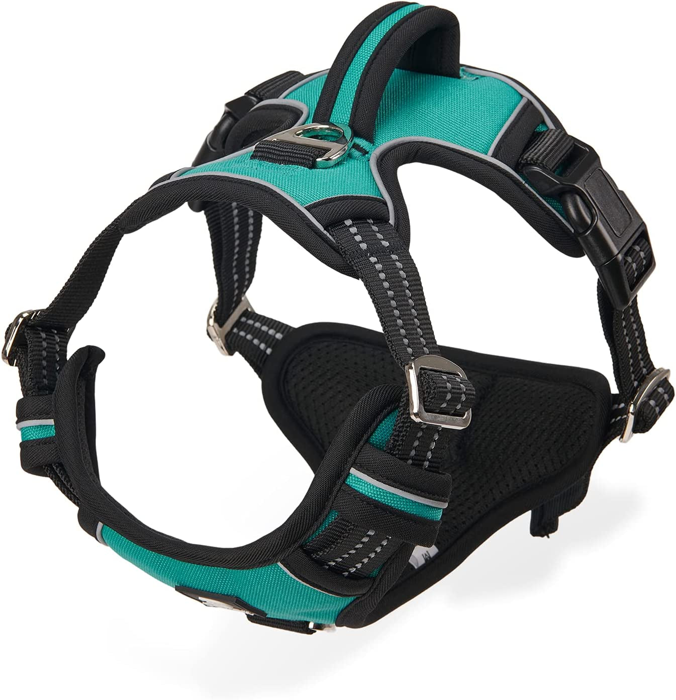 Dog Harness for Large Dogs No Pull with Handle 2 Metal Leash Clips, Adjustable Reflective Puppy Harness, Breathable Camo Oxford Padded Vest Easy Control Front Clip for Medium Large Dogs Animals & Pet Supplies > Pet Supplies > Dog Supplies > Dog Apparel Dociote Lake Blue X-Large (Pack of 1) 