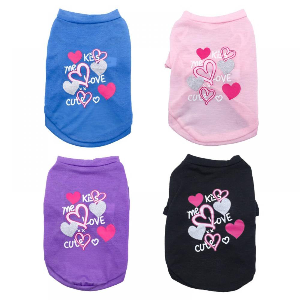 Pet Breathable Shirts Printed Puppy Shirts Pet Sweatshirt Cute Dog Apparel Puppy Dog Clothes Soft T-Shirt for Pet Dogs and Cats Animals & Pet Supplies > Pet Supplies > Cat Supplies > Cat Apparel Slopehill   