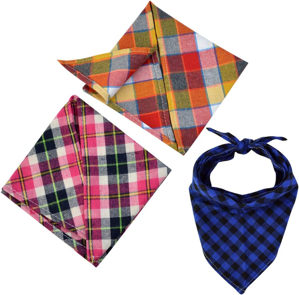 15Pcs Dog Bandanas, Dog Scarf Kerchief Dog Bibs Washable Girl Boy Dog Bandanas Set Cotton Checkered Pet Dog Bandanas Outdoor Dog Fall Bandanas Accessories for Small Medium Large Dogs Cat Pet Animals & Pet Supplies > Pet Supplies > Dog Supplies > Dog Apparel Lee-buty   