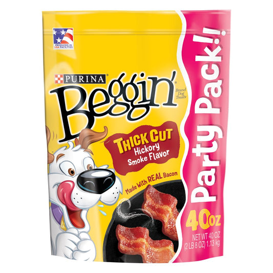 Purina Beggin' Strips Real Meat Dog Treats, Thick Cut Hickory Smoke Flavor, 40 Oz. Pouch Animals & Pet Supplies > Pet Supplies > Dog Supplies > Dog Treats Nestlé Purina PetCare Company 40 oz.  