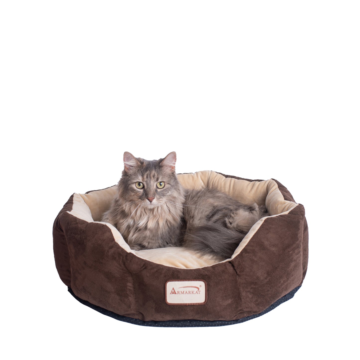 Armarkat Covered Pet Cat Bed, Mocha & Beige Animals & Pet Supplies > Pet Supplies > Cat Supplies > Cat Beds Aeromark Intl Inc   