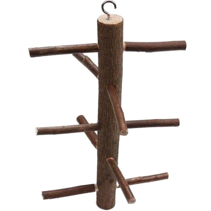 Bird Perch,Natural Wood Bark Rotating Ladder Parrot Cage Stand Toy for Budgies Parakeet Cockatiel Cockatoo Lovebird Animals & Pet Supplies > Pet Supplies > Bird Supplies > Bird Ladders & Perches BAGGUCOR   