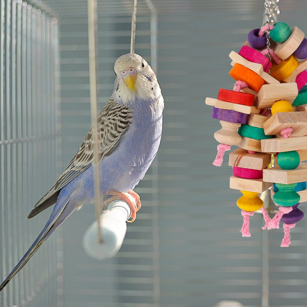 Bird Parrot Toy, Large Parrot Toy Durable Wooden Blocks Bird Chewing Toy Parrot Cage Bite Toy Suits for African Grey Cockatoos Parrots Mini Macaws Large Medium Parrot Birds Animals & Pet Supplies > Pet Supplies > Bird Supplies > Bird Toys Welpettie   