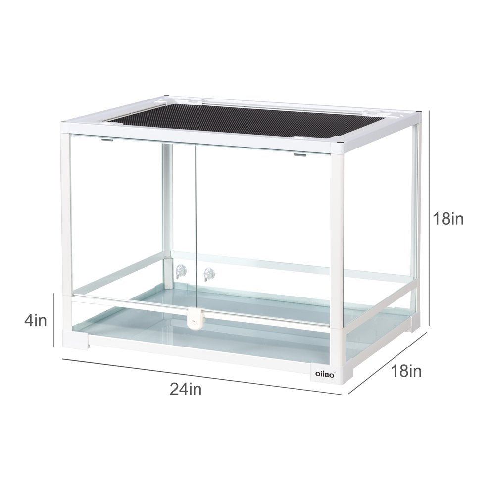 Oiibo Reptile Glass Terrarium, Swing Doors with Screen Ventilation Reptile Terrarium 24" X 18" X 18" (34 Gallon) Animals & Pet Supplies > Pet Supplies > Reptile & Amphibian Supplies > Reptile & Amphibian Substrates OiiBO   