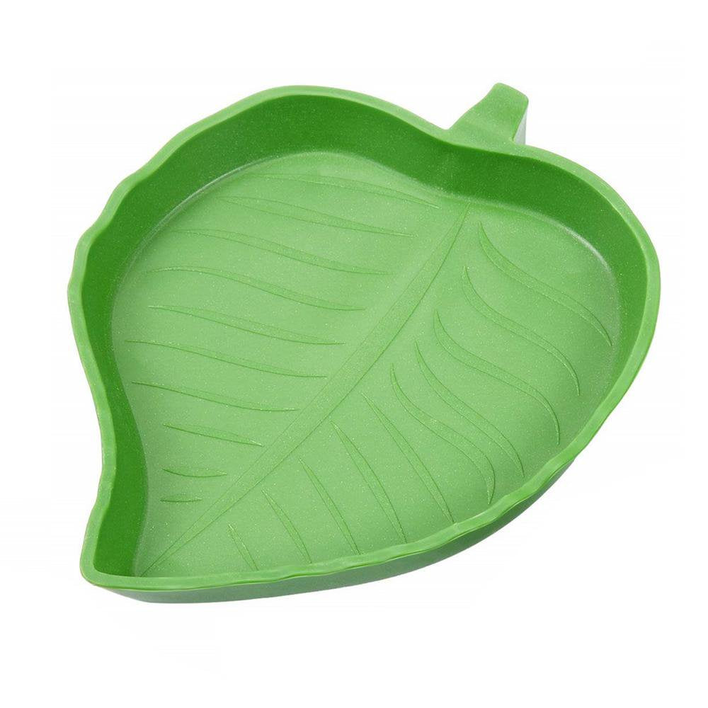 Famure Leaf Reptile Food Water Bowl Flat Drinking and Eating Dish Tortoise Habitat Accessoriesflat Drinking and Eating Plate for Lizards Tortoises Chameleon or Small Reptiles Grand Animals & Pet Supplies > Pet Supplies > Small Animal Supplies > Small Animal Habitat Accessories Famure L  