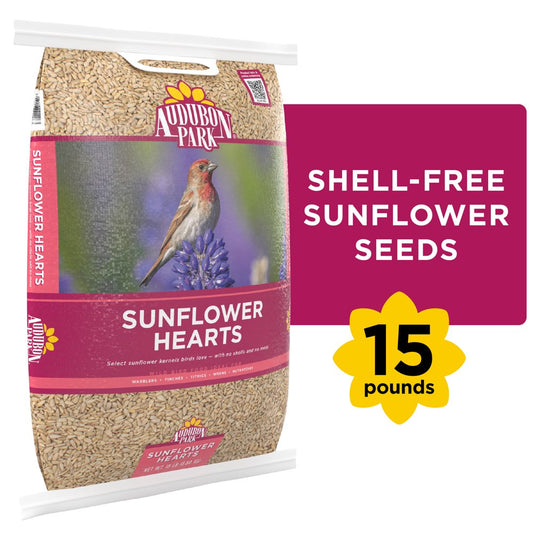 Audubon Park Sunflower Hearts Wild Bird Food, 15 Lbs. Animals & Pet Supplies > Pet Supplies > Bird Supplies > Bird Food Global Harvest Foods Ltd.   