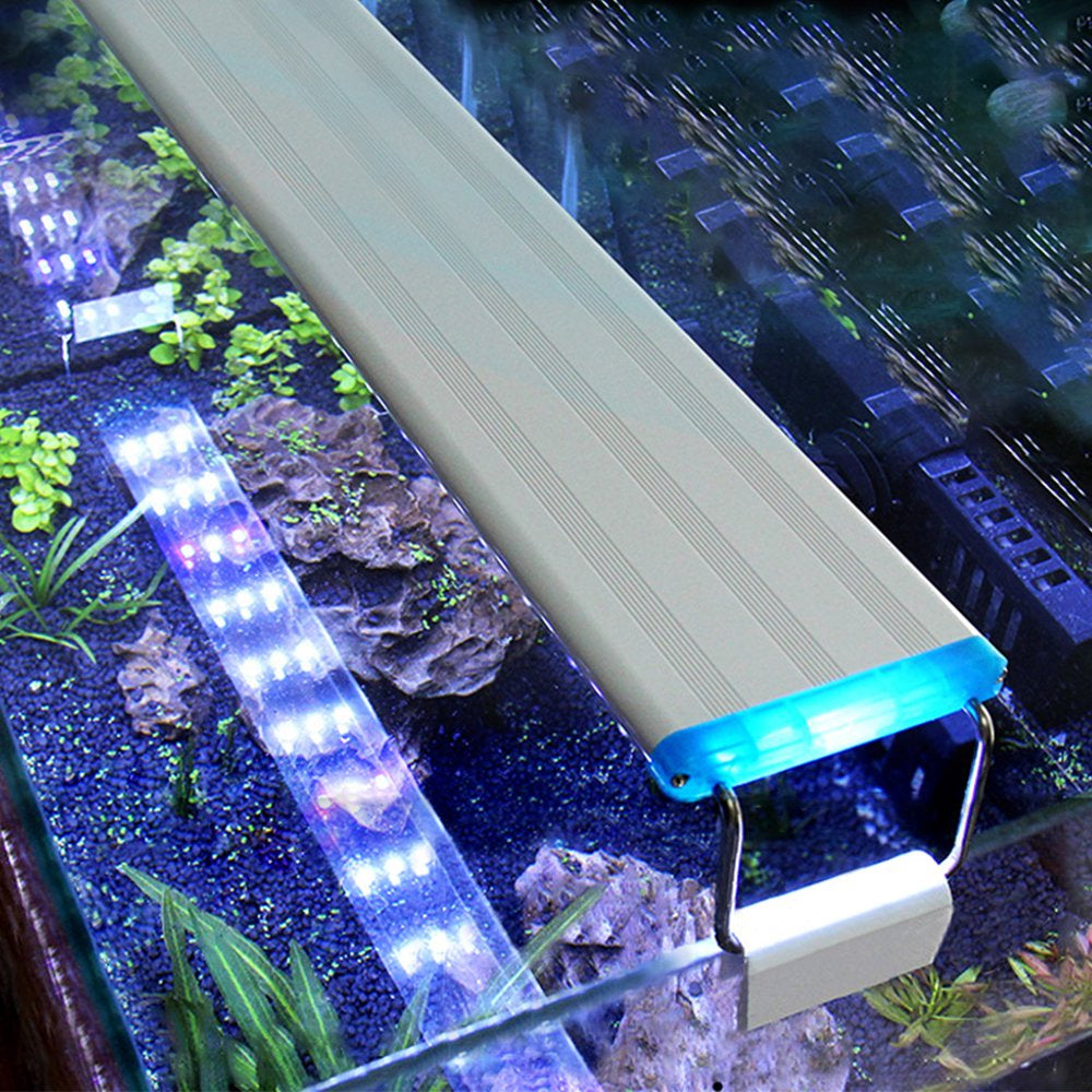 Aquarium LED Light 38Cm/14.96In Fish Tank Light 5.12In Extendable Brackets White Blue Leds for Freshwater Planted Tanks Animals & Pet Supplies > Pet Supplies > Fish Supplies > Aquarium Lighting Lixada   