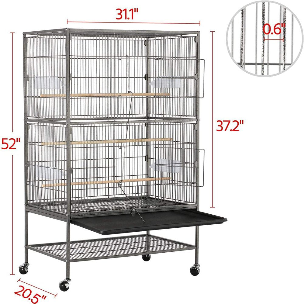 ENKERN Standing Wrought Iron Large Bird Cage for Parrot Lovebirds Finch Canary ,With Rolling Stand Animals & Pet Supplies > Pet Supplies > Bird Supplies > Bird Cages & Stands ENKERN   