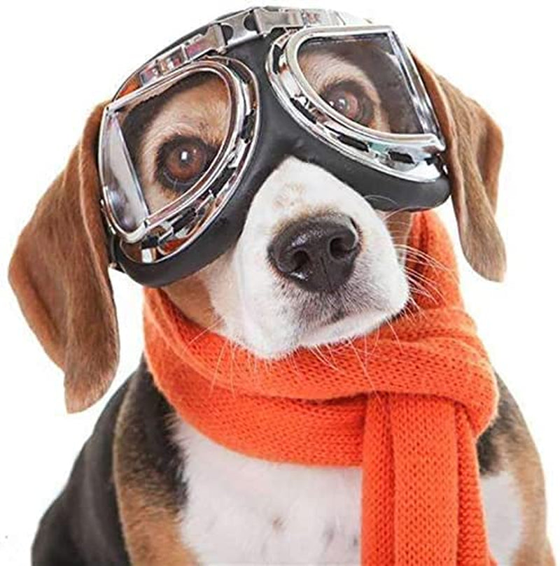 Tylu Dog Goggles Dog Sunglasses Eye Protection Steampunk Motorcycle Glasses with Elastic Adjustable Strap UV Protection Dustproof for Medium Large Breed Outdoor Driving Cycling Skiing Animals & Pet Supplies > Pet Supplies > Dog Supplies > Dog Apparel Tylu   