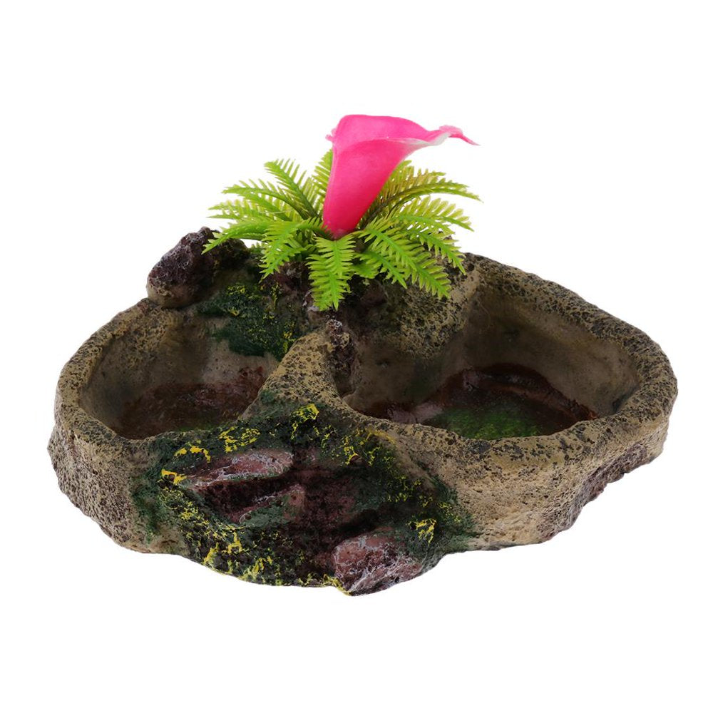 Reptile Feeding Dish, Resin Turtle Food Bowl Also Fit for Bath Aquarium Habitat for S Amphibians - 2 Types Optional 008 Animals & Pet Supplies > Pet Supplies > Reptile & Amphibian Supplies > Reptile & Amphibian Food FITYLE   