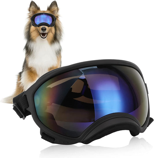 Teamsky Dog Sunglasses Dog Goggles, UV Protection Wind Protection Dust Protection Pet Glasses Eye Wear Protection with Adjustable Strap, for Dog