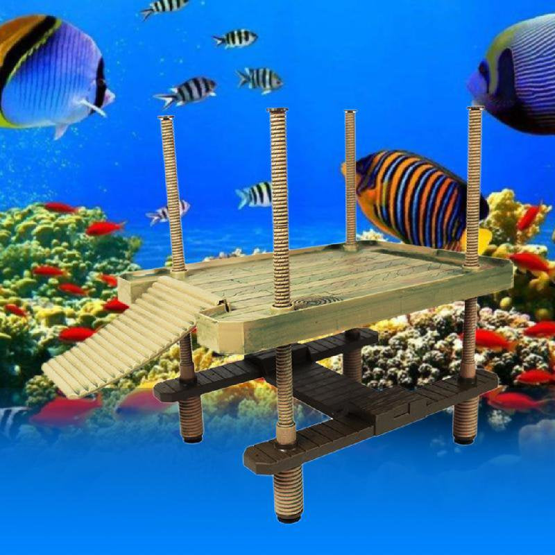 OOKWE Turtle Climbing Basking Platform Tortoise Sunbathe Pier Reptile Ramp Floating Island for Turtle Tank Aquarium Ornaments Amphibian Leisure Square Table Animals & Pet Supplies > Pet Supplies > Small Animal Supplies > Small Animal Habitat Accessories OOKWE   