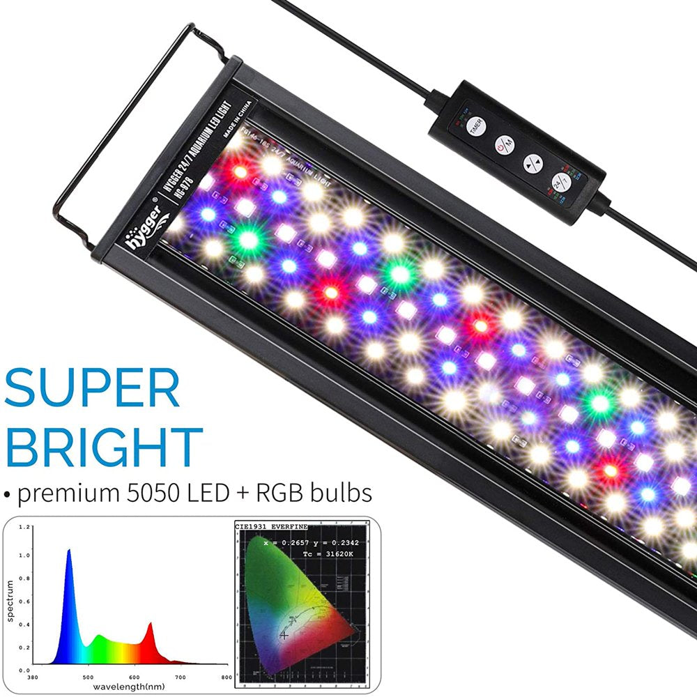 Hygger LED Aquarium Light, Full Spectrum Freshwater Fish Tank Light, 6 Colors/26W Animals & Pet Supplies > Pet Supplies > Fish Supplies > Aquarium Lighting hygger   