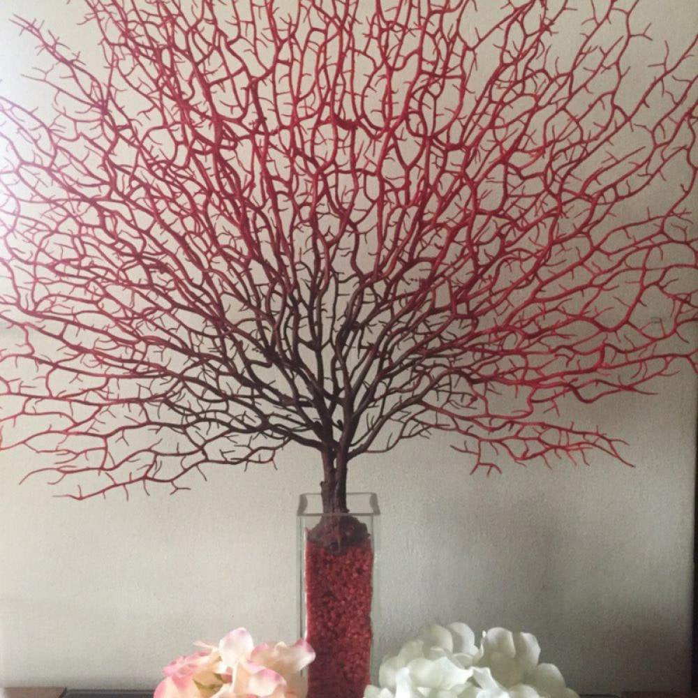 Aquarium Sea Coral Ornament Plastic Artificial Red Sea Fan Coral Fish Tank Decoration Underwater Sea Plant Layout Landscape for Home Decor Animals & Pet Supplies > Pet Supplies > Fish Supplies > Aquarium Decor Groomer   