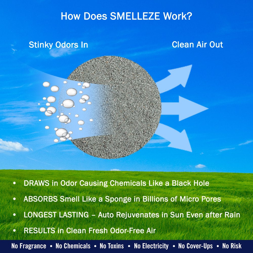 SMELLEZE Eco Cat Litter Odor Removal Additive: 50 Lb. Granules Get Poop & Pee Stench Out Safely Animals & Pet Supplies > Pet Supplies > Cat Supplies > Cat Litter NoOdor.com   