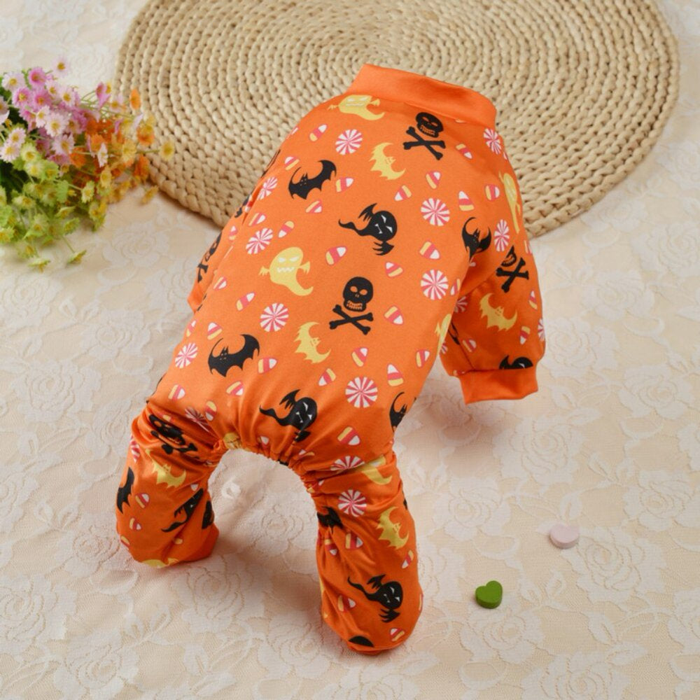 Halloween Dog Jumpsuit Pet Pajamas Clothes Dog Skull Puppy Rompers Bodysuit Halloween Style Puppy Clothes Shirt Dog Apparel Jumpsuit for for Pet Puppy Dog Cat (Orange,Xl) Animals & Pet Supplies > Pet Supplies > Cat Supplies > Cat Apparel BSDFS068 Orange XL 